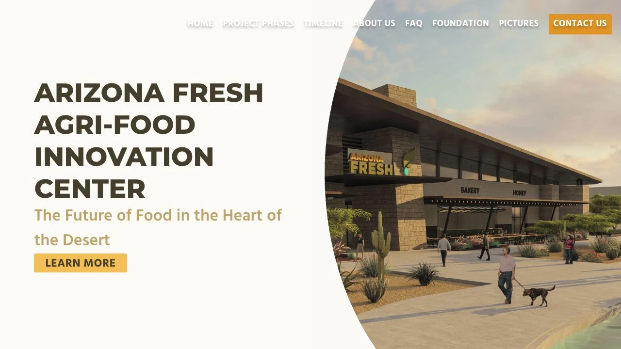 Arizona Fresh’s public website and development concept rendering. The rendering represents the project vision.